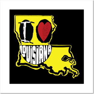 I Love Louisiana Smiling Happy Face Posters and Art